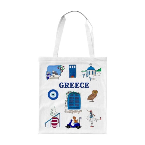 Υφασμάτινη τουριστική τσάντα καμβάς - Greece - 40x35cm - 221011
