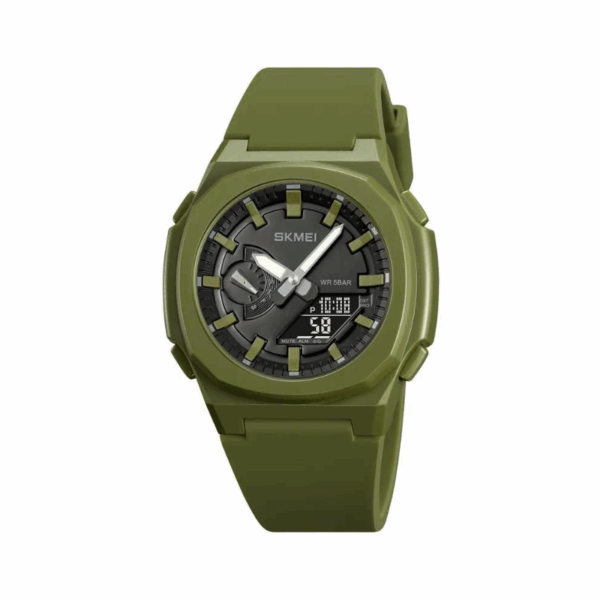 Ψηφιακό/αναλογικό ρολόι χειρός – Skmei - 2091 - Green/Black screen
